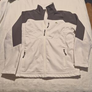 Snozu Performance men's size Large white / gray fleece lined lightweight jacket
